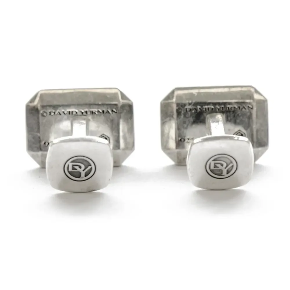 David Yurman Black Forged Carbon & 925 Sterling Silver Cufflinks